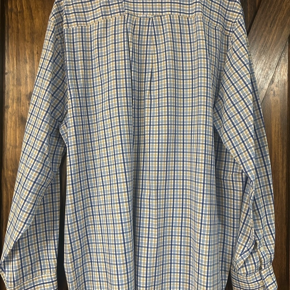 Saddlebred Blue and White Plaid Button-Down Shirt - Picture 2 of 10